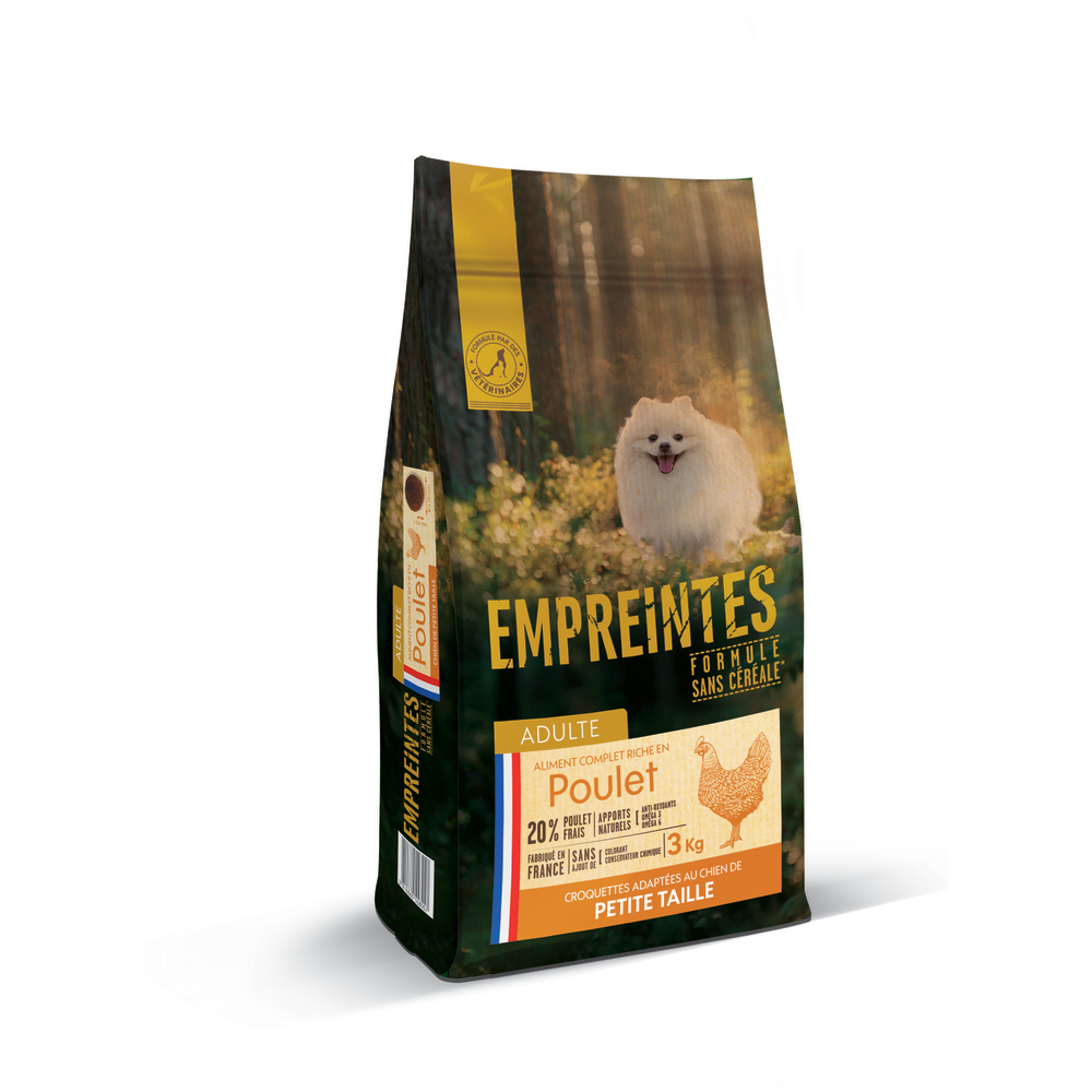 Croquettes pour chien adulte de petite taille poulet sans céréales 3kg