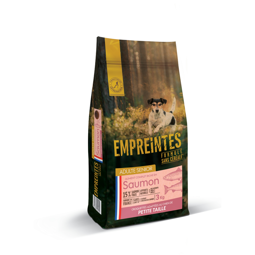 Croquettes Chien senior Petite taille au saumon sans céréales 3kg