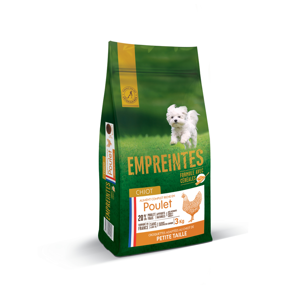 Croquettes pour Chiot de petite taille au poulet avec céréales 3kg