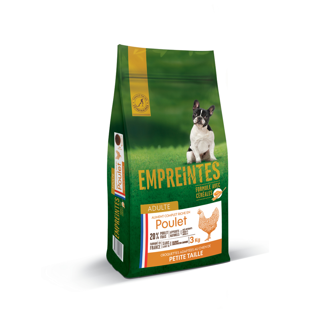 Croquettes Chien adulte de petite taille au poulet avec céréales 3kg