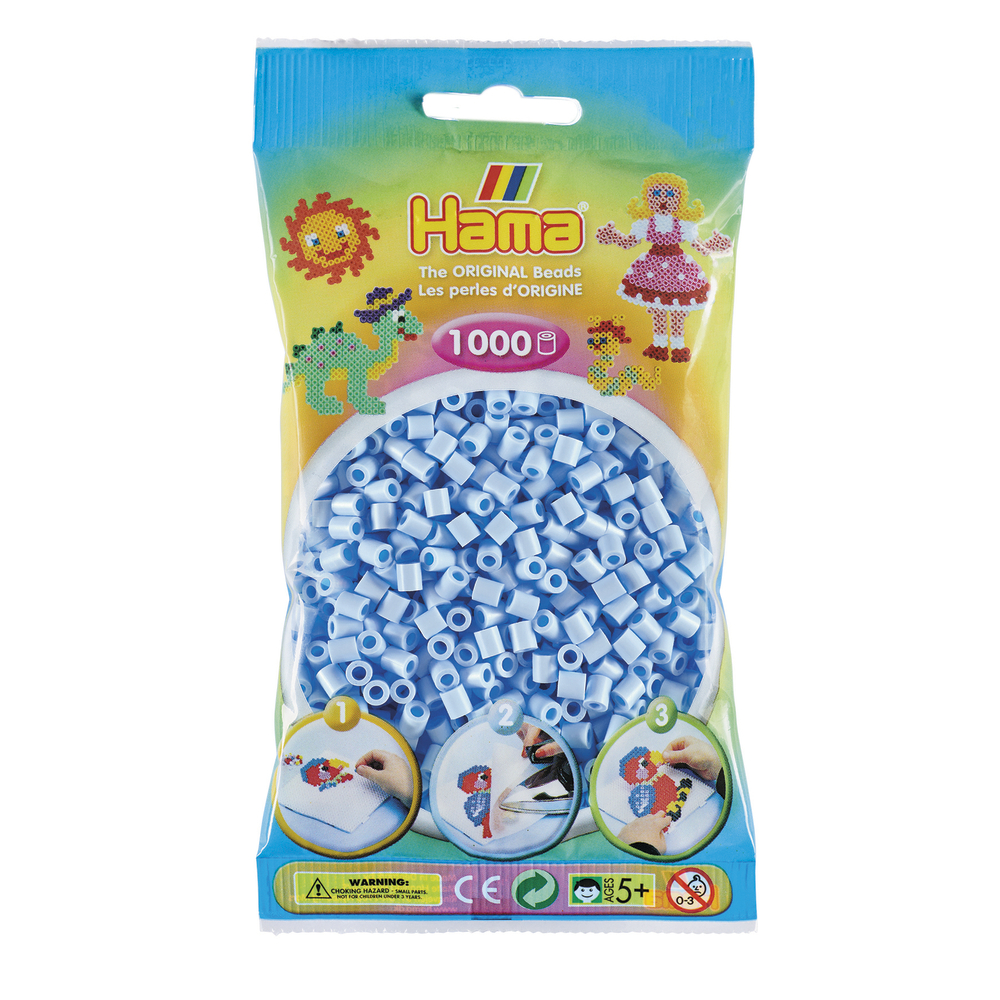 Jeu créatif-Midi Sachet 1000 perles bleu Glacier 