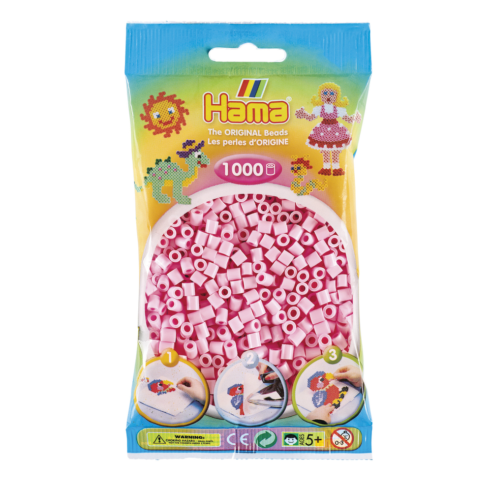 Jeu créatif-Midi Sachet 1000 perles rose tendre