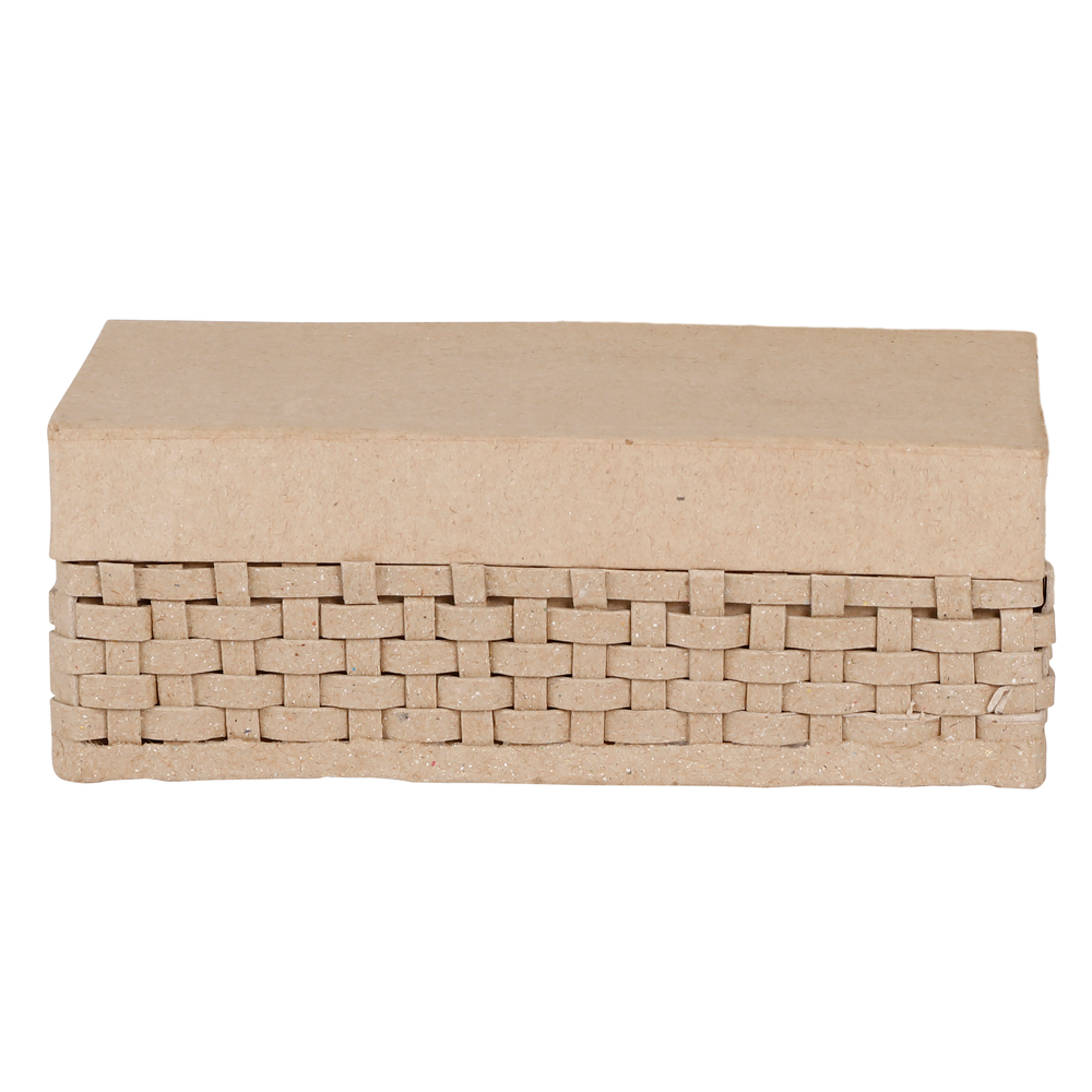 Boîtes tressées rectangles en papier mâché 7x9x18 cm x 2