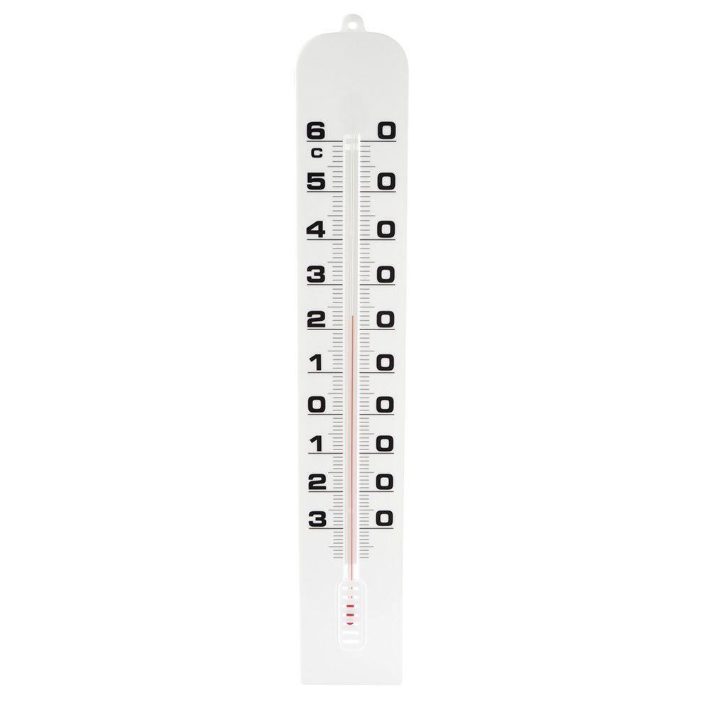 Thermomètre ambiant en plastique blanc 41cm