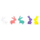 Stickers Petits lapins en feutrine avec pompons pailletés x 24 pcs