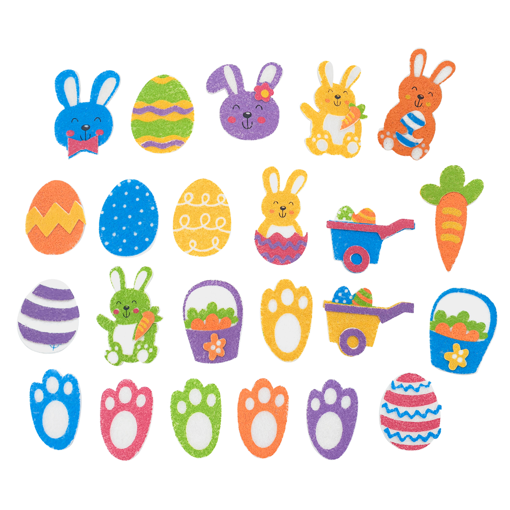 Stickers de Pâques en feutrine coloris assortis x 27 pcs