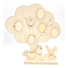 Support à décorer DIY Scénette Arbre de Pâques en bois - 21x18cm