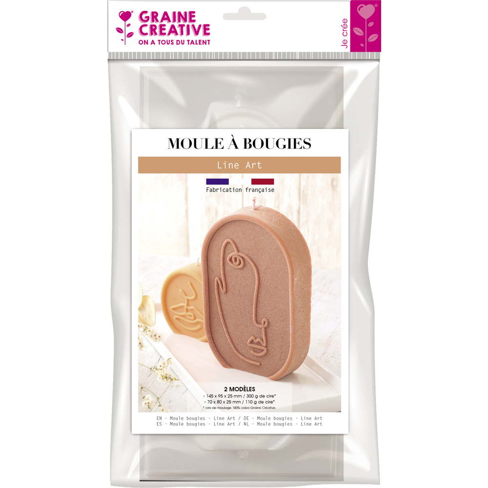 Moule thermoformé Line art pour fabrication DIY de bougies tendances