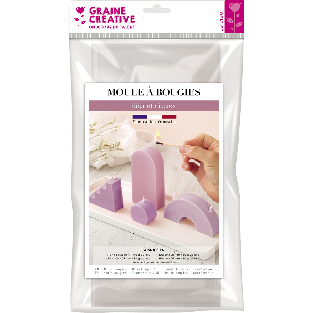 Moule thermoformé géométrique pour fabrication DIY de bougies