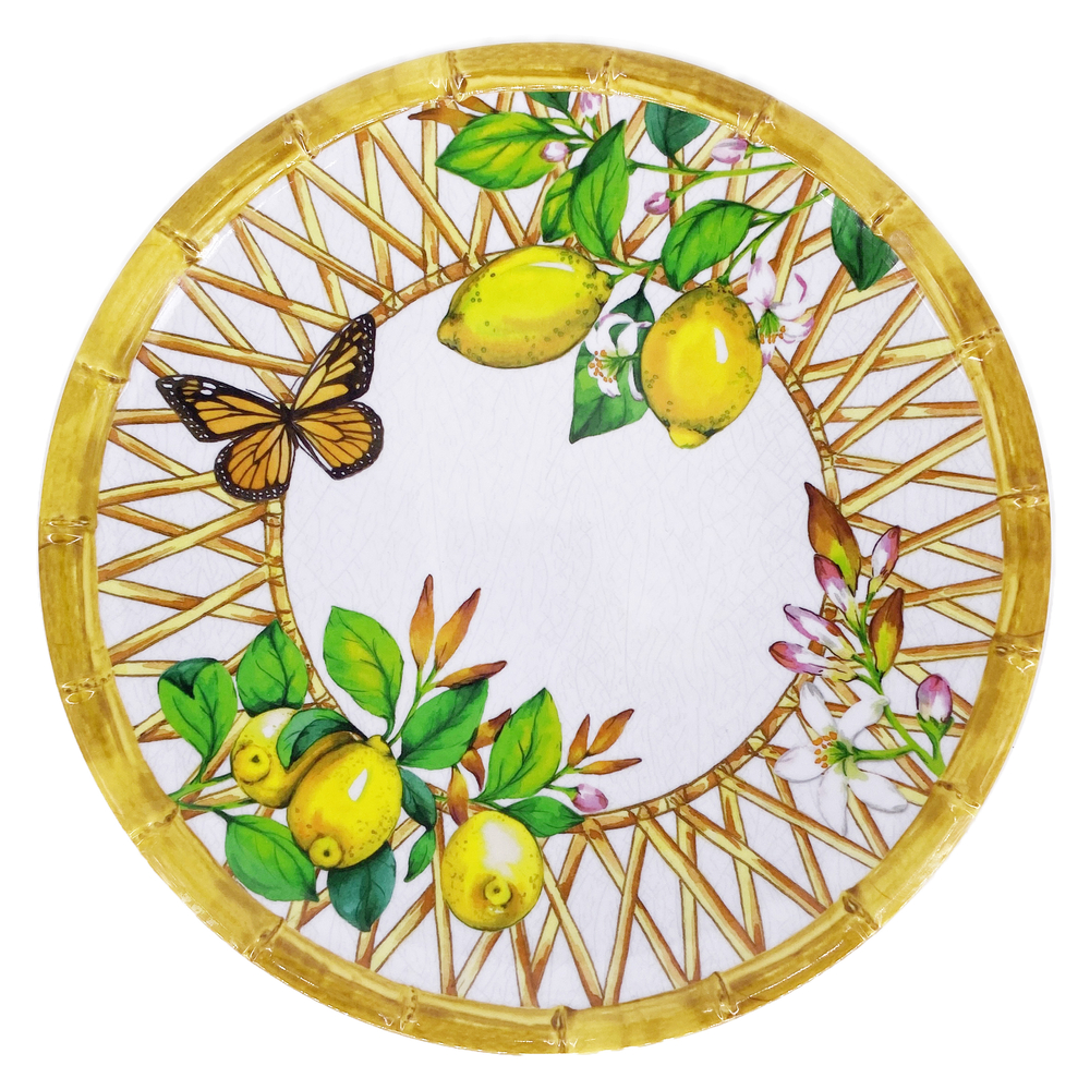 Petite assiette en mélamine imprimé de citrons ø 23 cm
