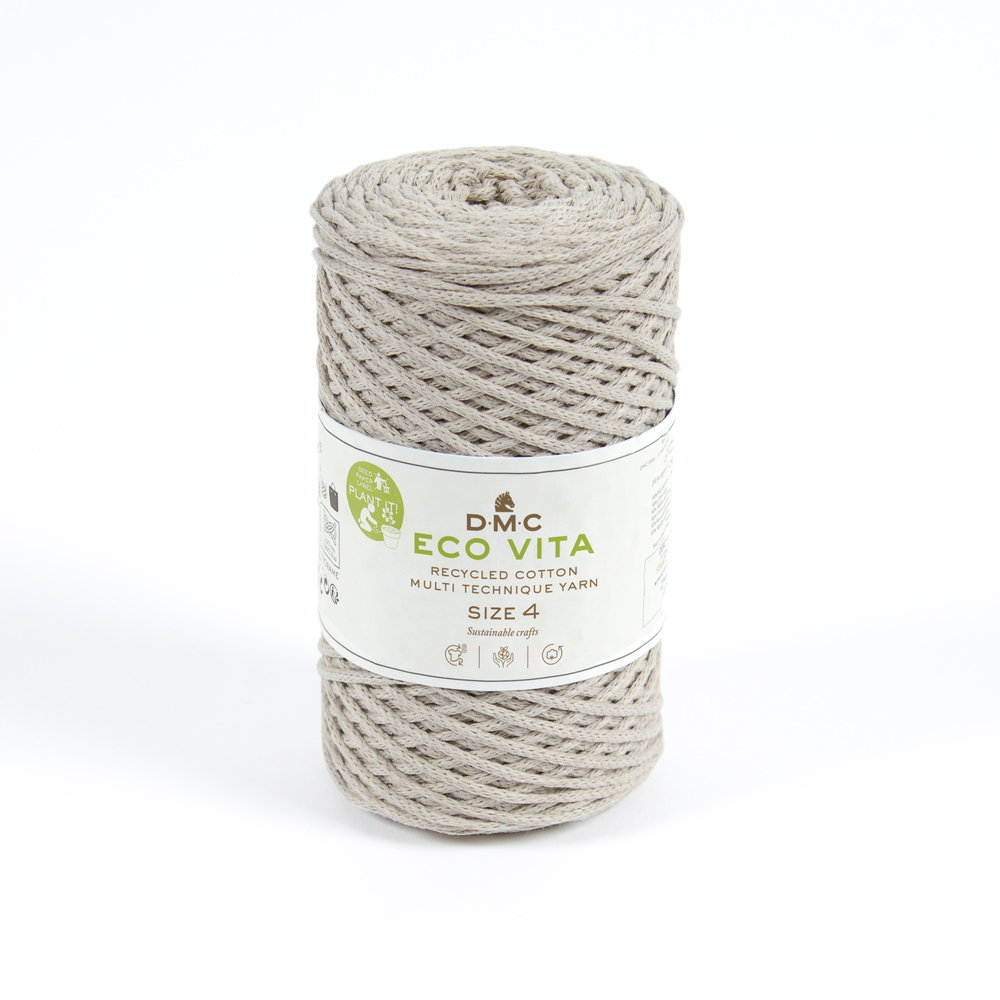 Pelote Eco Vita en fil de coton recyclé et polyester naturelle - 250 g