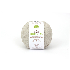 Fil Eco Vita coton recyclé beige pour aiguilles/crochet 4-5 mm - 100 g