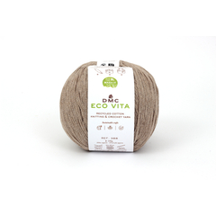 Fil Eco Vita coton recyclé marron pour aiguilles/crochet 4-5 mm 100 g