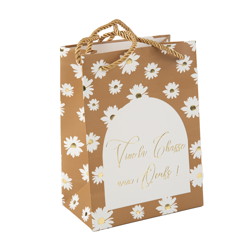 Sacs Marguerites en carton Vive la chasse aux œufs (20 x 15 cm) x 4pcs