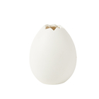 Soliflore œuf de Pâques en céramique Blanc Mat 8x6.5 cm