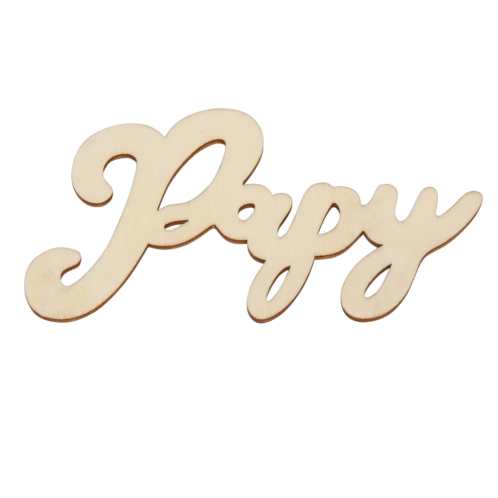 Marque place décoratif en bois Papy 12x7 cm