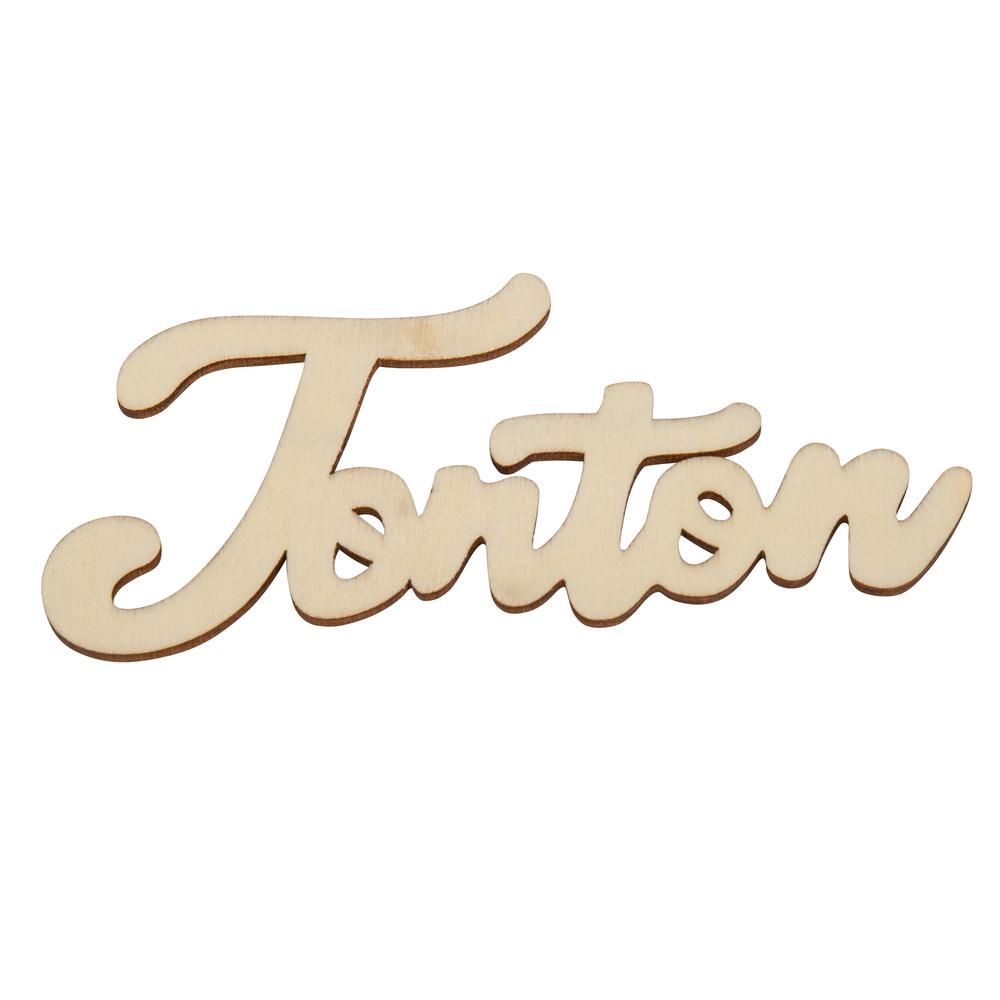 Marque place décoratif en bois Tonton 12x5 cm