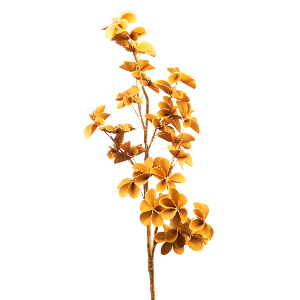 Tige fleur artificielle Alma, coloris moutarde - H.89cm