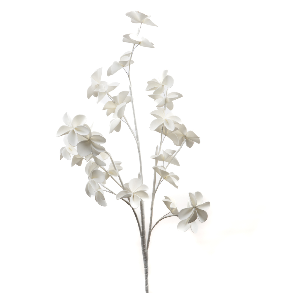 Tige fleur artificielle Alma, coloris blanc - H.89cm