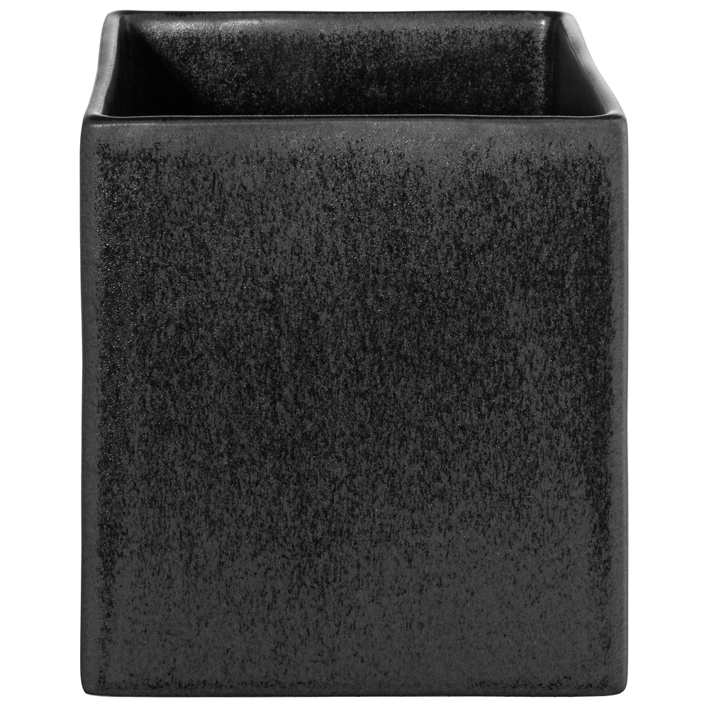 Vase Quadro en céramique, coloris noir - H.12cm