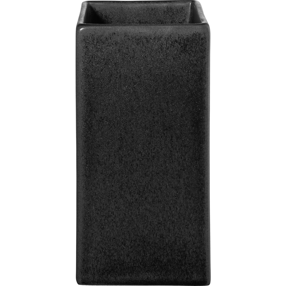 Vase Quadro en céramique, coloris noir - H.16cm