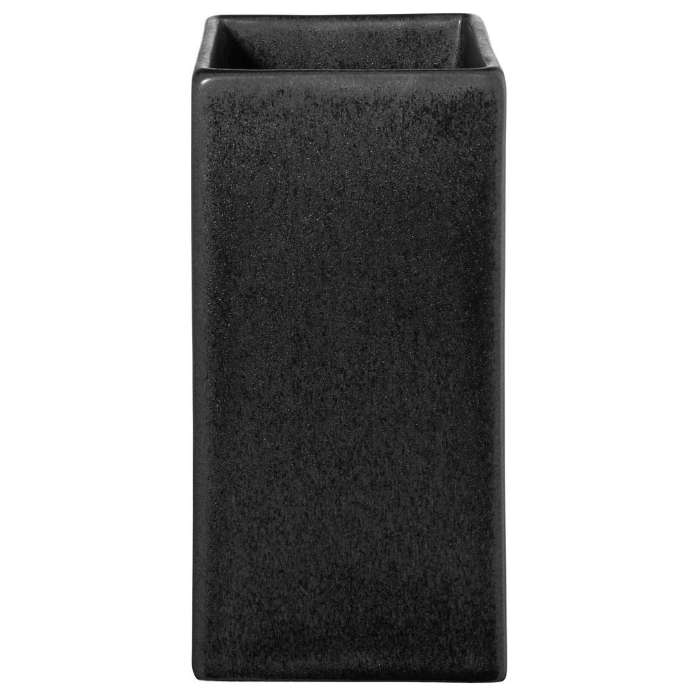 Vase Quadro en céramique, coloris noir - H.21cm
