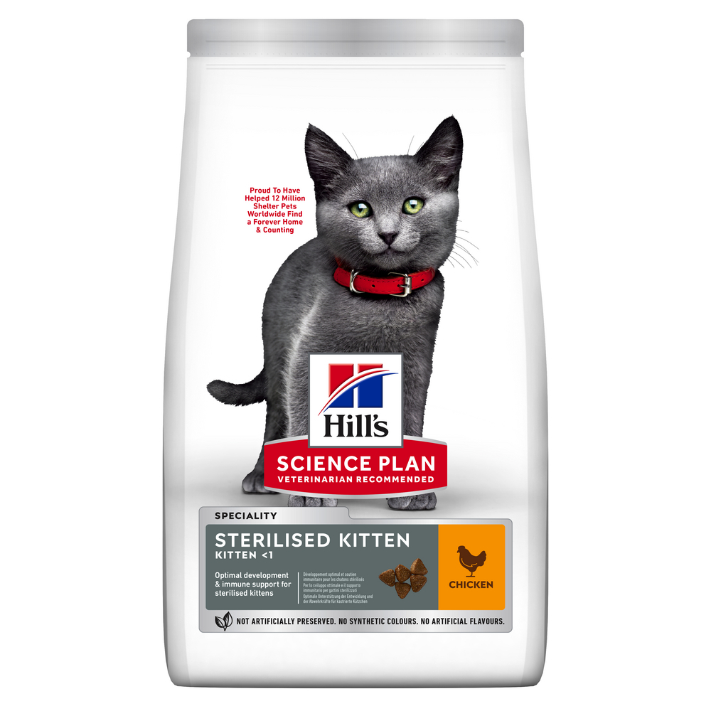 Croquettes Sterilised Kitten au poulet pour chaton 3kg