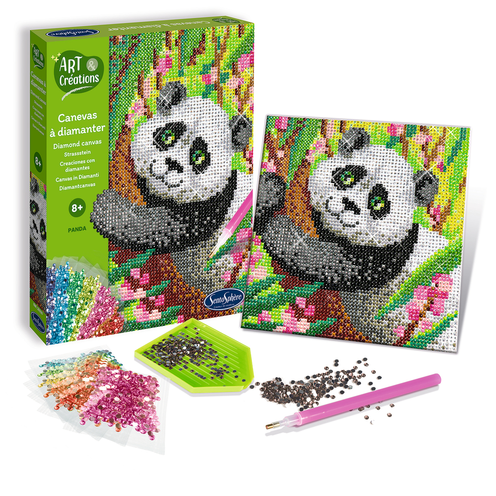 Kit d'art créatif DIY : Canevas à diamanter Panda