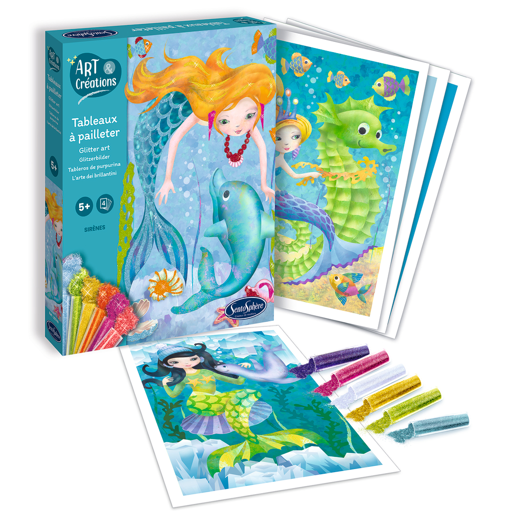 Tableaux à pailleter DIY Sirènes