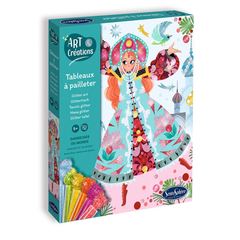 Tableaux à pailleter DIY Danseuses du monde