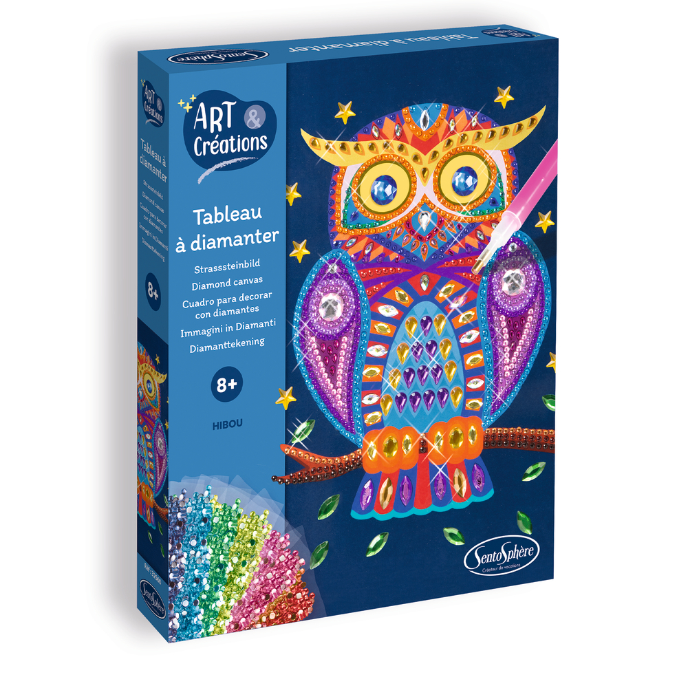 Kit d'art créatif DIY : Canevas à diamanter Hibou