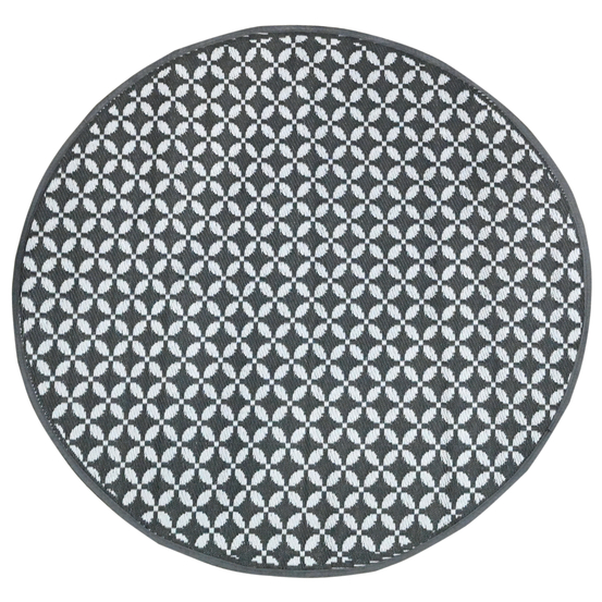 Tapis rond Jacquard SEVILLE réversible bleu nuit 150cm