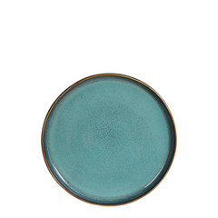 Assiette Nouka en céramique bleue D.21,5 cm
