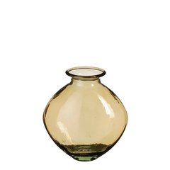 Vase Qin en verre recyclé marron H.26cm