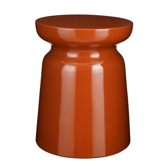 Table d'appoint en ciment orange H.45x D.35 cm