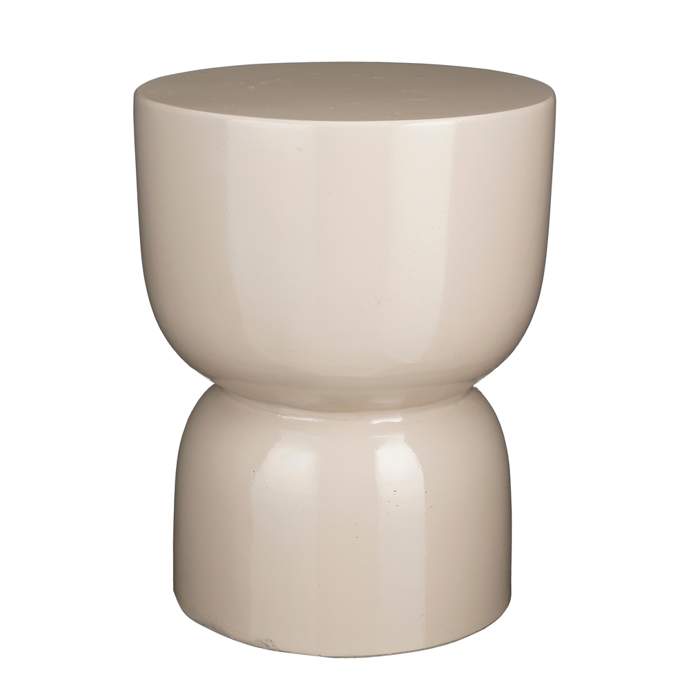 Table d'appoint en ciment beige H.45x D.35 cm