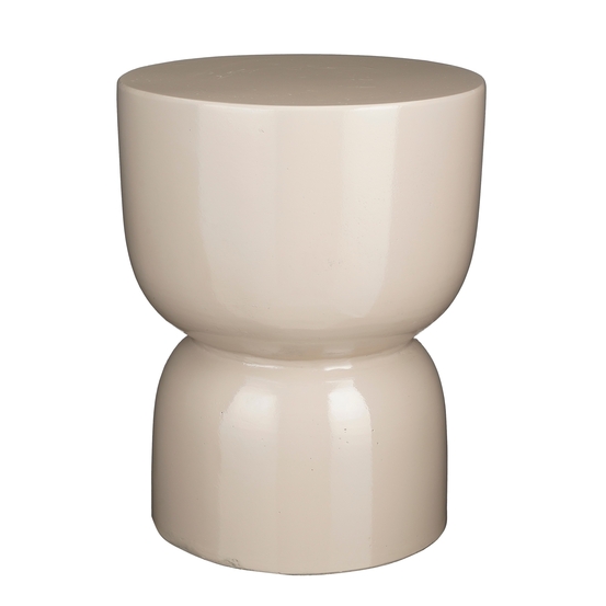 Table d'appoint en ciment beige H.45x D.35 cm