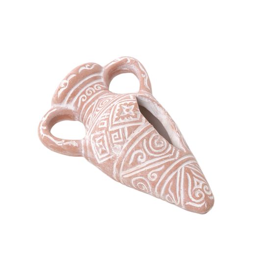 Amphore Etnik en céramique, décoration pour aquarium - 14cm