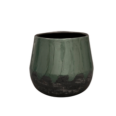 Cache-pot Ninthe Metallic Green D16 H16 cm