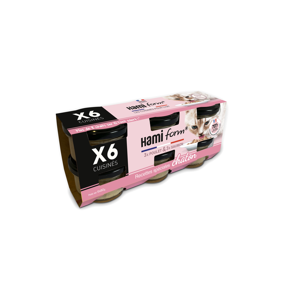 Pack de 6 - Recettes Poulet et Saumon pour Chaton