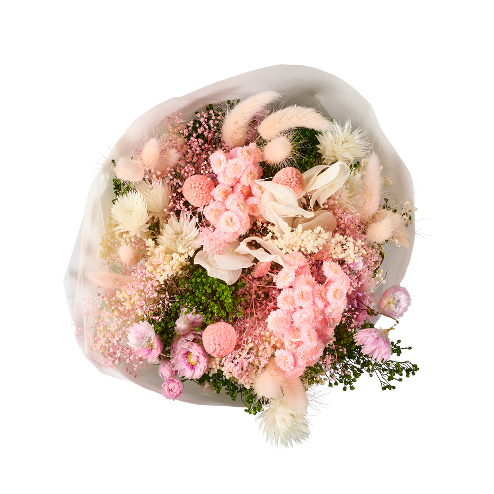 Bouquet de fleurs séchées Farfalla rose H.40 D.25cm