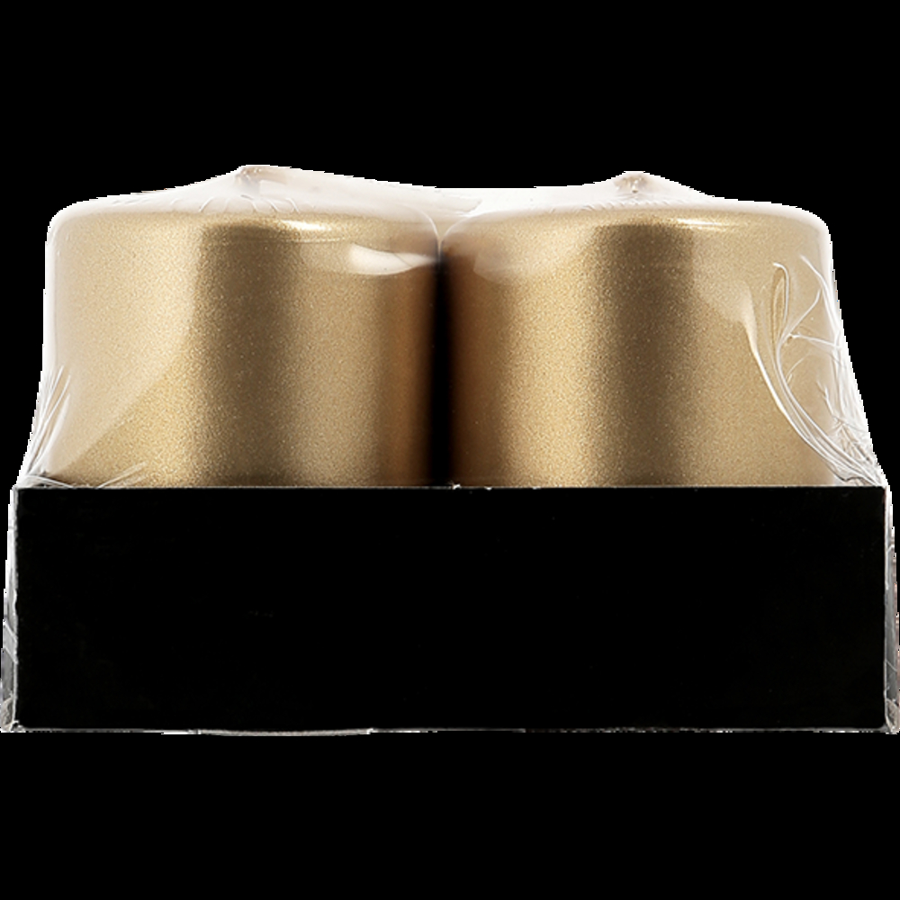Lot de 4 bougies, coloris or - D.3,8xH.5cm