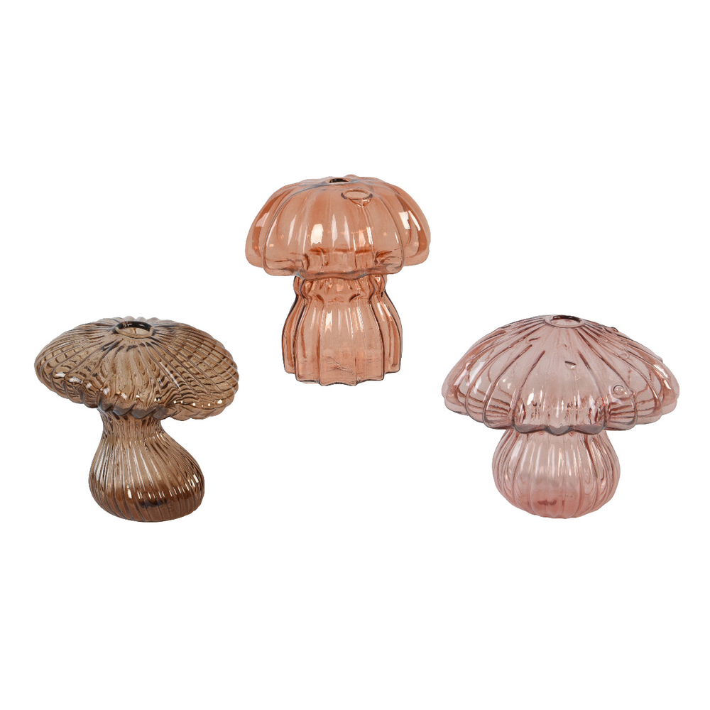 Champignon Soliflore en verre H10cm
