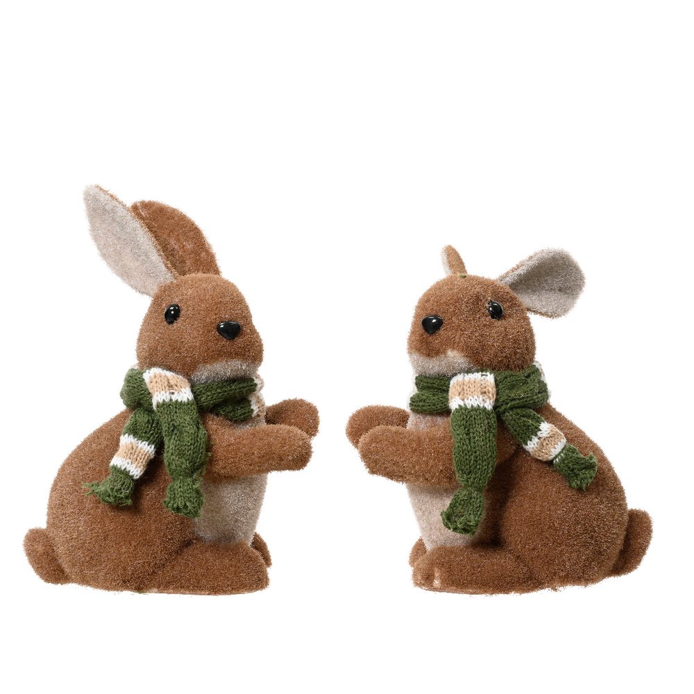 Lapin de noël en mousse h 23 cm