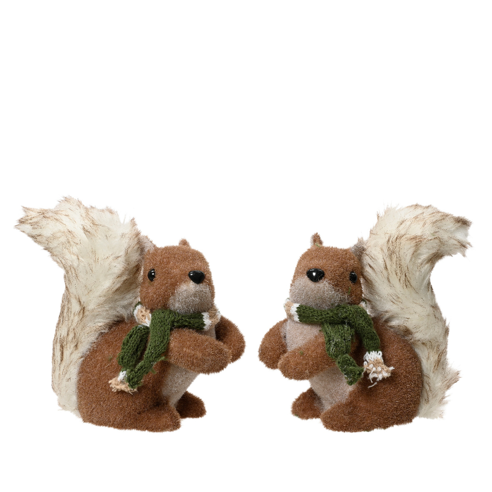 Ecureuil de noël en mousse h 19 cm