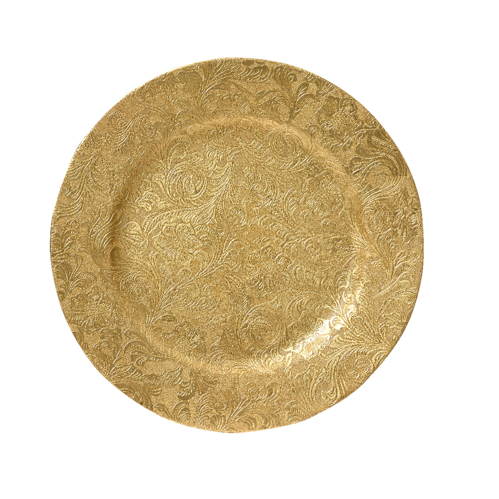 Assiette présentation or d 33 cm