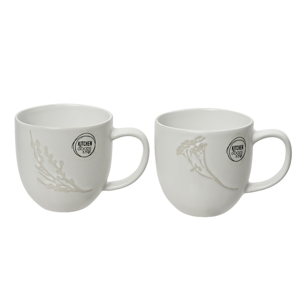 Mug blanc en grès D9 x H8,80cm