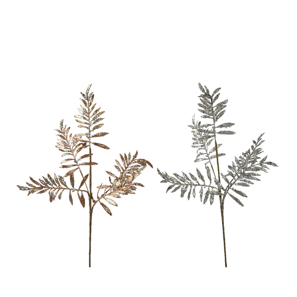 Branche feuille métalisée h 70 cm