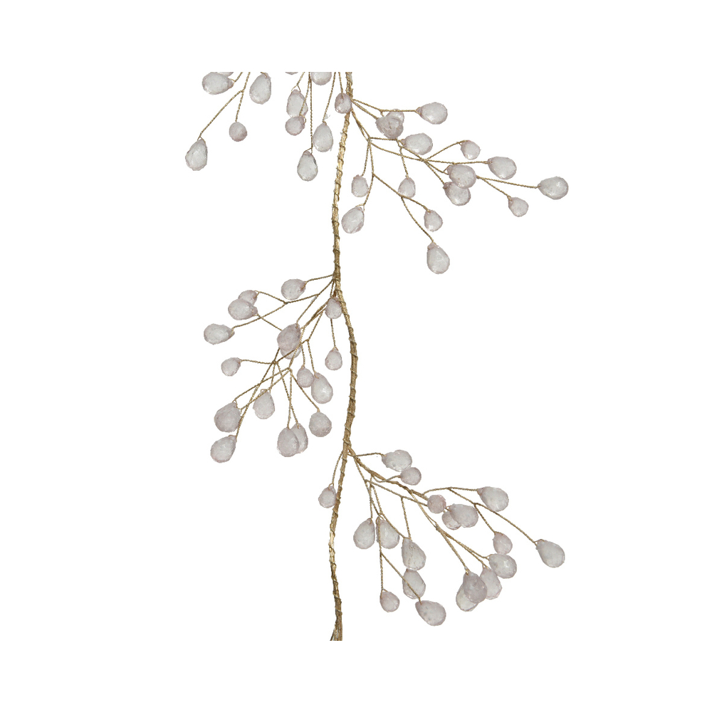 Guirlande baies blanc or h 120 cm