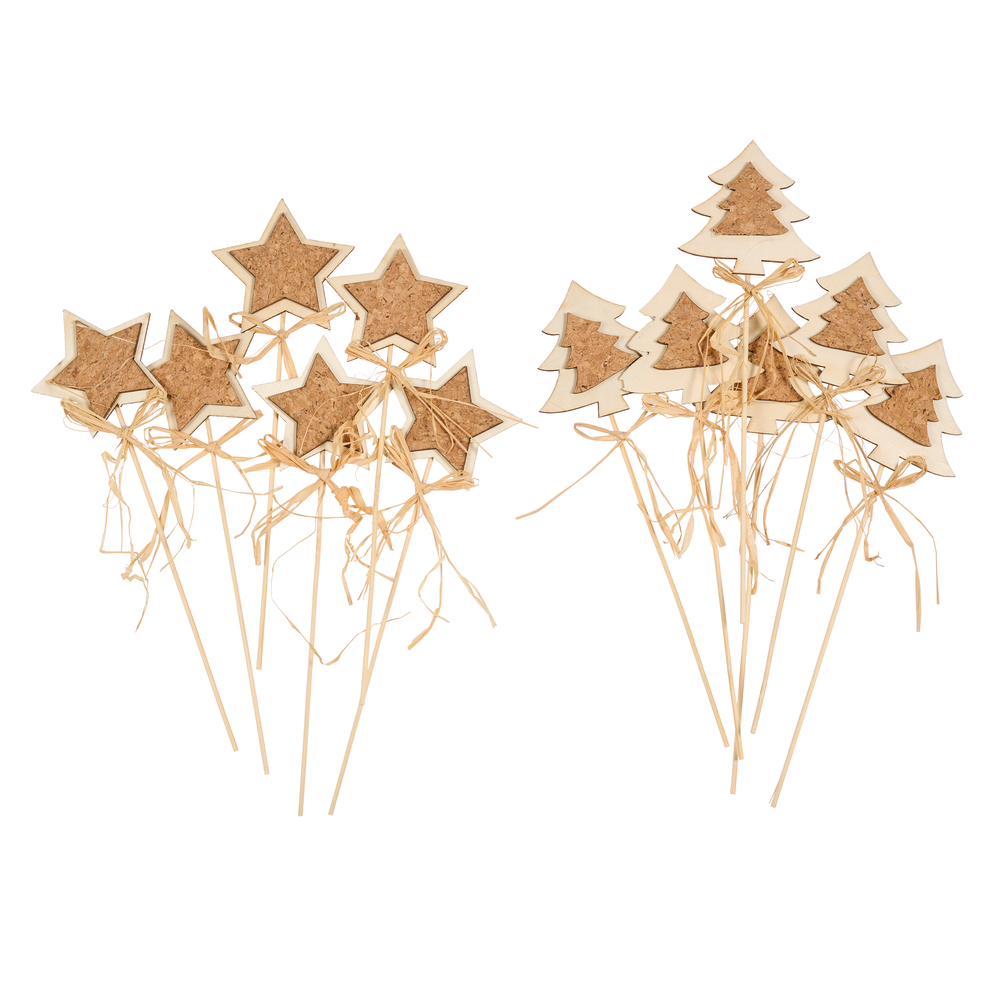 Pic en bois sapin et étoile H.27cm 